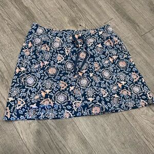 Title Nine Buttah Navy blue Floral Athletic Activewear Skorts w Pockets Small